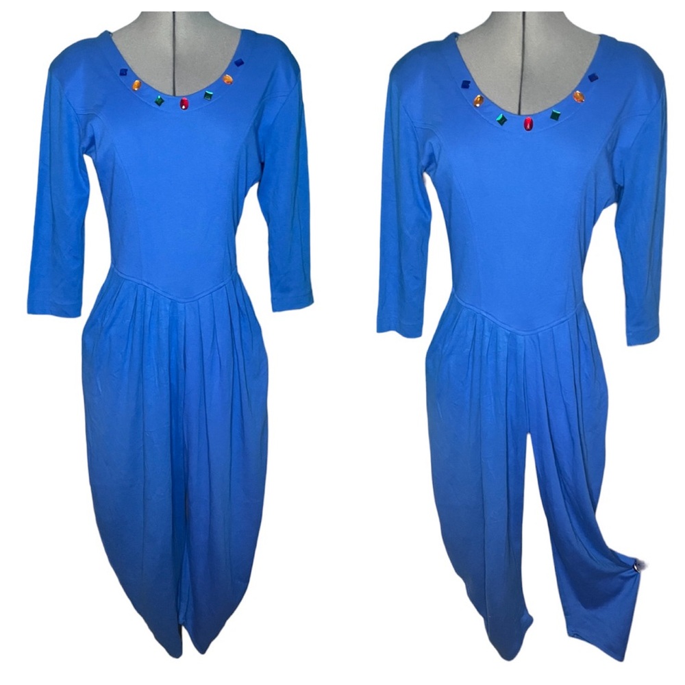 Vintage gemstone jumper with pockets and Aladdin cut pant romper